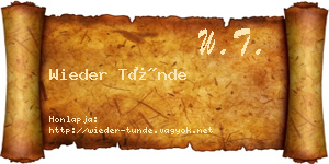 Wieder Tünde névjegykártya